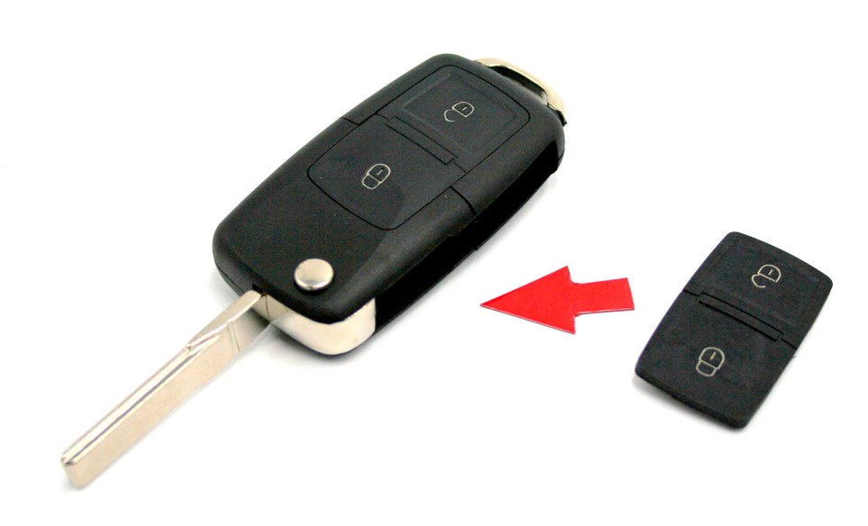 klíč VW ŠKODA SEAT AUDI 2 tlačítka-gumová